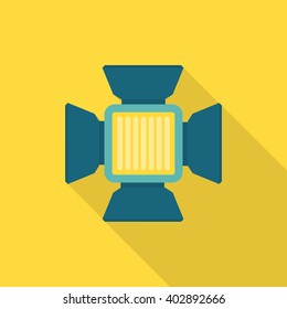 Studio flash bulb icon , Vector flat long shadow design.