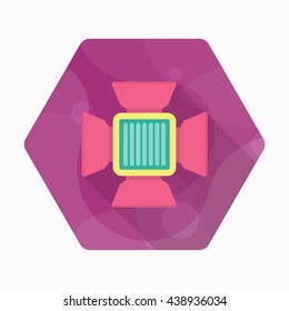 Studio flash bulb icon , Vector flat long shadow design.