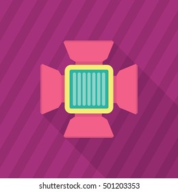 Studio flash bulb icon , Vector flat long shadow design.
