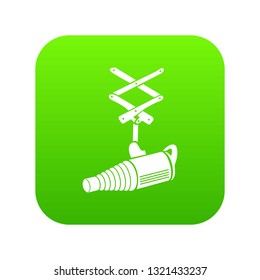 Studio flash with a conical snoot icon green vector isolated on white background