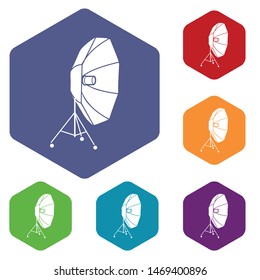 Studio flash with umbrella icon in simple style on a white background