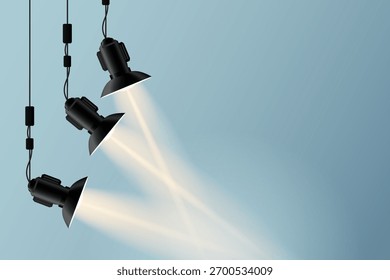 Studio floodlights with glowing atmosphere