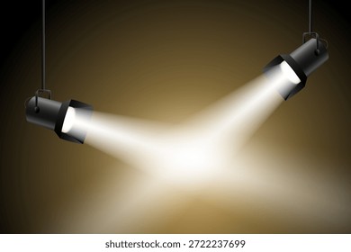 Projetores de estúdio com atmosfera brilhante