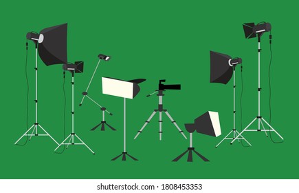 Studio Foto Equipment Vektor Collection