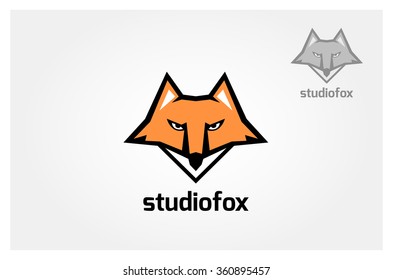 Studio Fox Vector Logo Template. The main of the logo is a simple illustration.