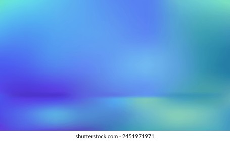 Das Studio hat Farbverläufe von lila, grün und blau mit Licht, das vom Boden und Bildschirmhintergrund reflektiert, Vektorgrafik unscharfen abstrakten Hintergrund.
