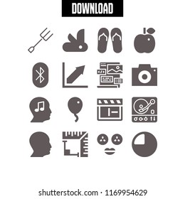 studio icon. 16 studio vector set. turntable, graphic, apple and fork icons for web and design about studio theme