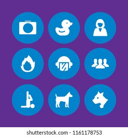 studio icon. 9 studio set with swat, logo, group and photograph vector icons for web and mobile app