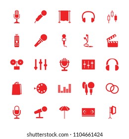 Studio icon. collection of 25 studio filled icons such as shopping bag, adjust, gramophone, microphone, film tape, sliders. editable studio icons for web and mobile.