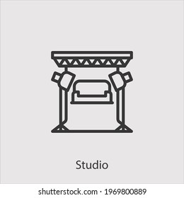 studio icon vector icon.Editable stroke.linear style sign for use web design and mobile apps,logo.Symbol illustration.Pixel vector graphics - Vector