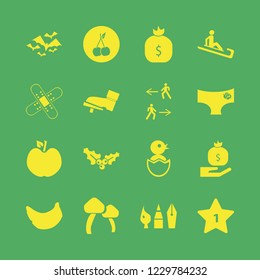 studio icon. studio vector icons set man riding sleigh, mushrooms, bats and drawing painting tools