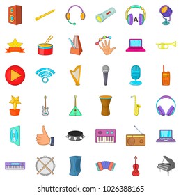 Studio icons set. Cartoon set of 36 studio vector icons for web isolated on white background