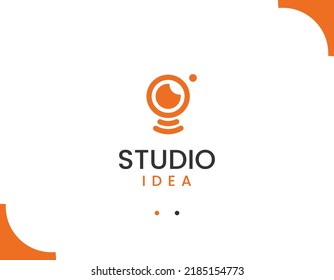 Studio idea logo template, Camera and bulb concept