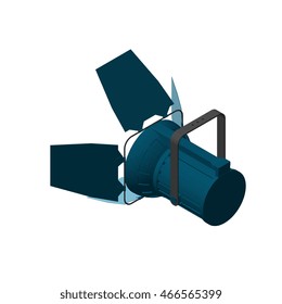 Studio lamp. Isolated on white background. 3d Vector illustration.3d isometric style.