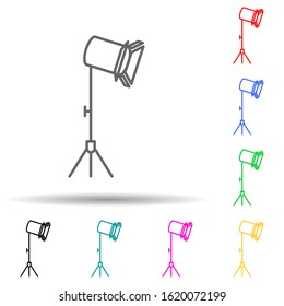 studio lamp multi color style icon. Simple thin line, outline vector of spotlight icons for ui and ux, website or mobile application