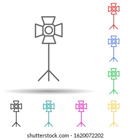 studio lamp multi color style icon. Simple thin line, outline vector of spotlight icons for ui and ux, website or mobile application