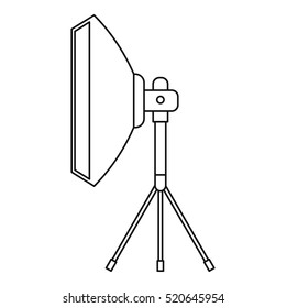 Studio light bulb in softbox icon. Outline illustration of Studio light bulb in softbox vector icon for web