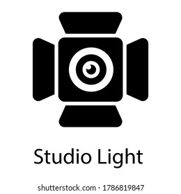icono de glifo de luz de estudio aislado en fondo blanco