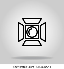 studio light icon with black line style
