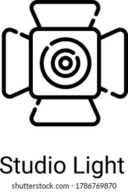 studio light line icon isolated on white background