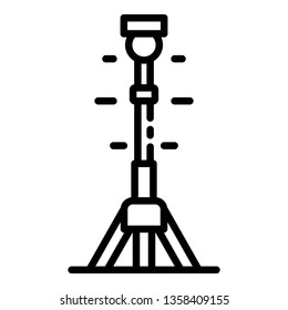 Studio light on tripod icon. Outline studio light on tripod vector icon for web design isolated on white background