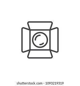 Studio light outline icon. linear style sign for mobile concept and web design. Movie spotlight simple line vector icon. Symbol, logo illustration. Pixel perfect vector graphics