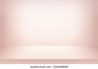 Studio light pink gradient background. Vector gradient beige background pattern.  Ping gradient studio background light pattern. 