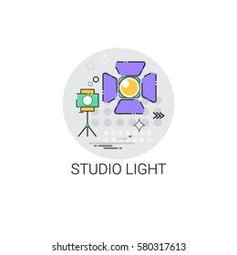 Studio Light Projector Photo Making Icon Vector Illustration