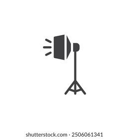 Studio light with a softbox vector icon. filled flat sign for mobile concept and web design. Studio Light on tripod glyph icon. Symbol, logo illustration. Vector graphics