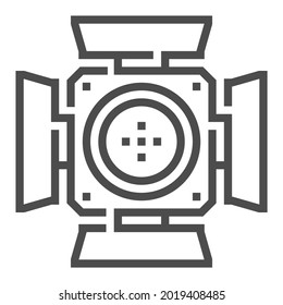 Studio light, square line vector icon.