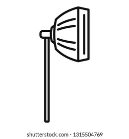 Studio light stand icon. Outline studio light stand vector icon for web design isolated on white background