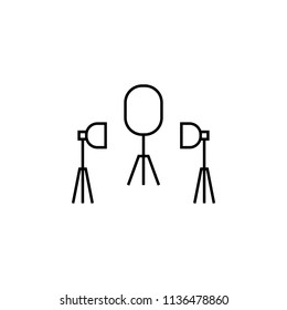 studio lighting. Element of job lighting icon for mobile concept and web apps. Thin line studio lighting can be used for web and mobile on white background