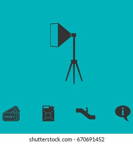 Studio lighting icon flat. Simple vector symbol and bonus icon