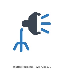 Icono de iluminación de estudio. Ilustración aislada en fondo blanco