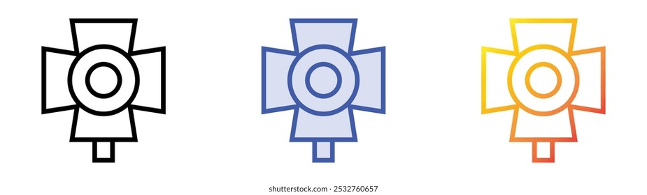 studio lighting icon. Linear, Blue Fill and Gradient Style Design Isolated On White Background