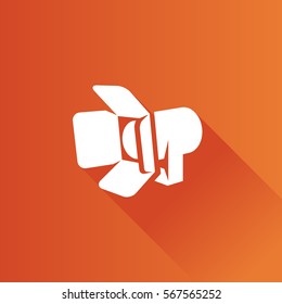 Studio lighting icon in Metro user interface color style. Photography instrument lamp