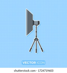 Studio lighting icon,Flat design element.