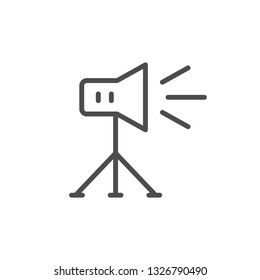 Studio lighting line icon