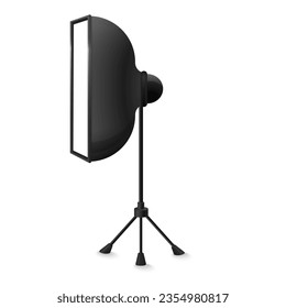 Studio lighting softbox. Professional photoshoot equipment vector illustration