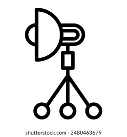 Studio Lighting Vector Line Icon Design
