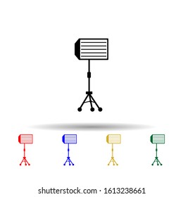 Studio lights multi color style icon. Simple glyph, flat vector of equipment photography icons for ui and ux, website or mobile application