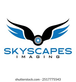 studio logo design vector file with wings