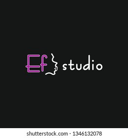 Studio Logo Icon, Head Vector Of Man and Woman