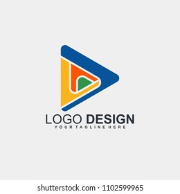 Studio media logo design.	Play colorfull icon design