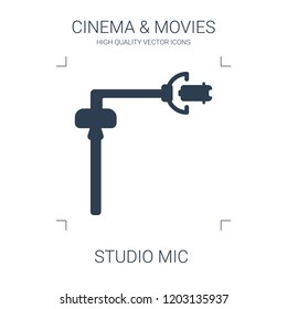 studio mic icon. high quality filled studio mic icon on white background. from cinema collection flat trendy vector studio mic symbol. use for web and mobile