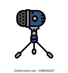 Studio Mic Microphone Color Icon Vector. Studio Mic Microphone Sign. Isolated Symbol Illustration