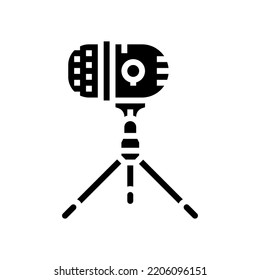 Studio Mic Microphone Glyph Icon Vector. Studio Mic Microphone Sign. Isolated Symbol Illustration