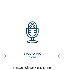 studio mic outline vector icon. simple element illustration. studio mic outline icon from editable cinema concept. can be used for web and mobile
