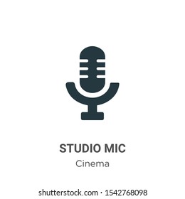 Studio mic vector icon on white background. Flat vector studio mic icon symbol sign from modern cinema collection for mobile concept and web apps design.