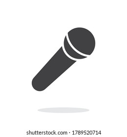Micrófono de estudio, grabación de audio, elemento de diseño de logotipo de podcast musical o de radio. Icono de vector aislado.